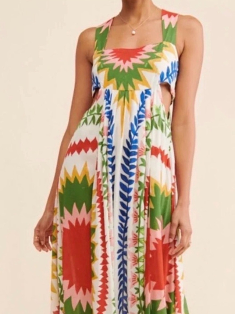 Anthropologie Bohemian Flowing Dress with Bold Colors